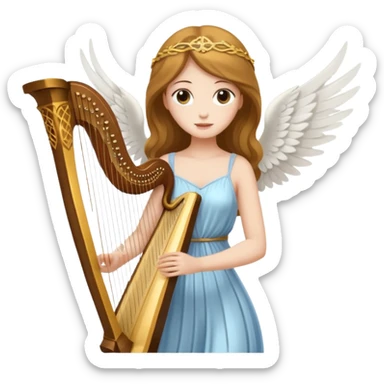 Muse of inspiration with wings and a harp in her hand sticker
