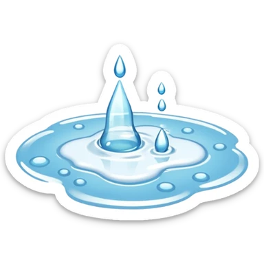 a small puddle of white and clear liquid sticker