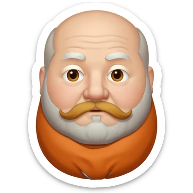 fat bald guy with long beard sticker