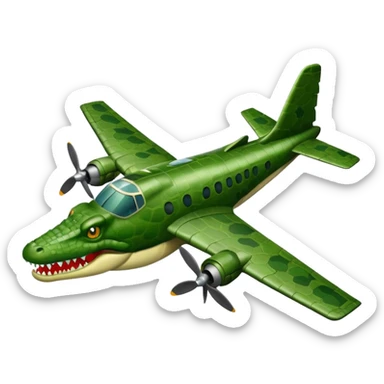 Make an emoji of a bomber plane crocodile. sticker