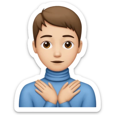 Hands across neck with cross eyes sticker