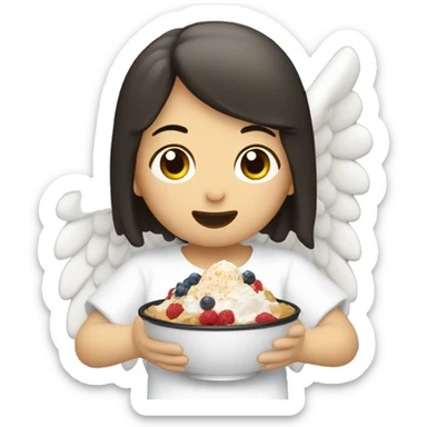 Asian Angel eating bingsu sticker