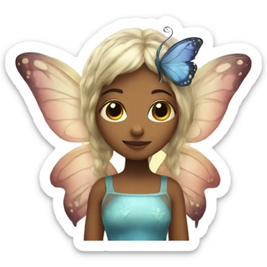 a fairy and a butterfly  sticker
