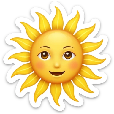 A sun with rays of the sun showing sticker