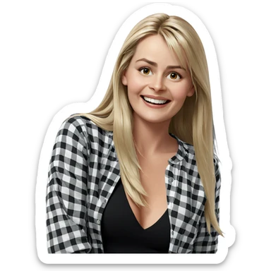 smiling blonde girl portrait sticker