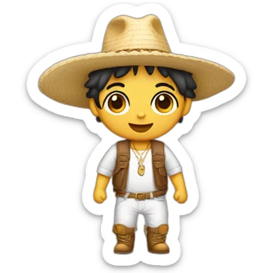 Bebe con sombrero de paja sticker