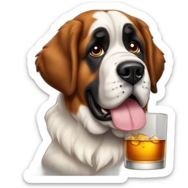 st bernard rescue dog with whiskey sticker