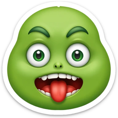 Evil greedy hungry salivating emoji sticker
