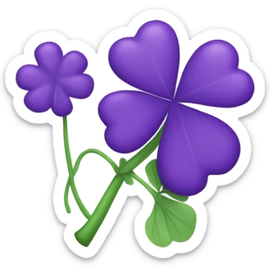 An entirely PURPLE four-leaf clover sticker