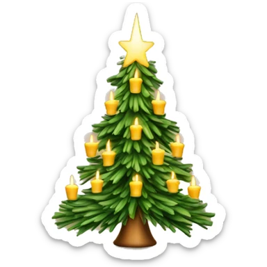 Christmas tree with candles under it sticker