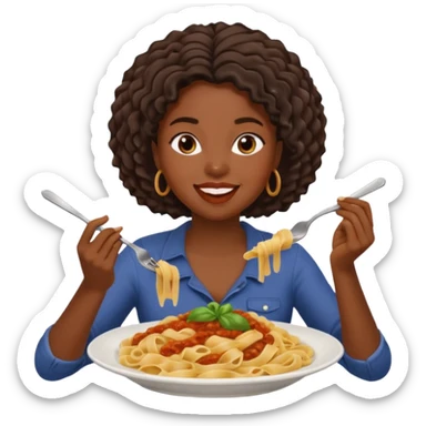 the black woman who eats pasta sticker