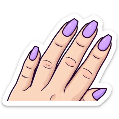 lilac pastel manicure with almond-shaped nails sticker