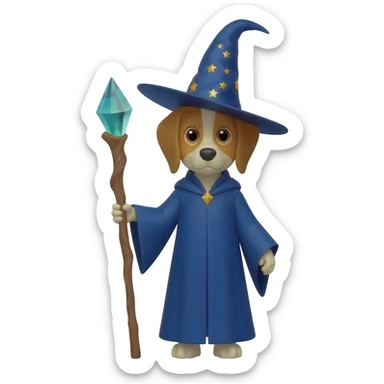 Dog wizard sticker