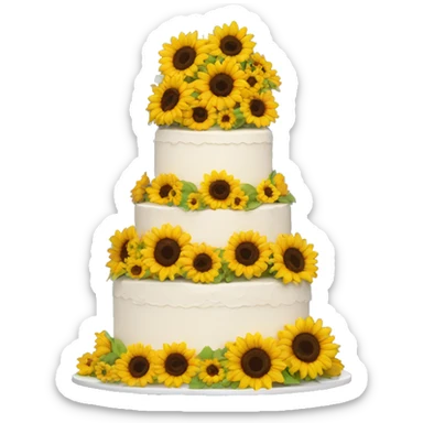 wedding cake with sunflowers sticker