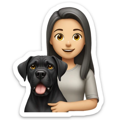 Girl with dog cane Corso  sticker