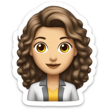 Empresaria Chica morena con pelo más largo de un lado con mechas pelirroja sticker