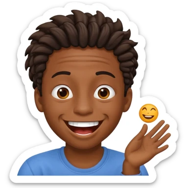 black boy with twists holding in his laugh with Fortnite as the background sticker