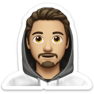 Young Brunette Man with goatee and hoody sticker