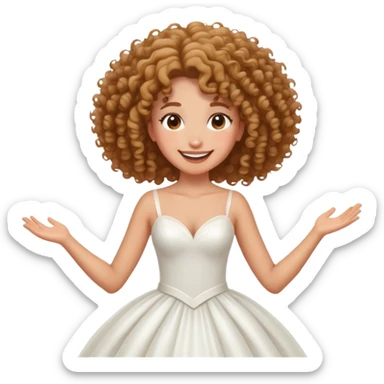 Wedding proposal Curly girl sticker