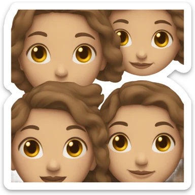 Lesbian cuddles brown hair white soft  sticker