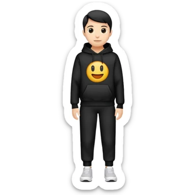 Crie um conjunto de moletom liso com calça de moletom nas cores preto sticker