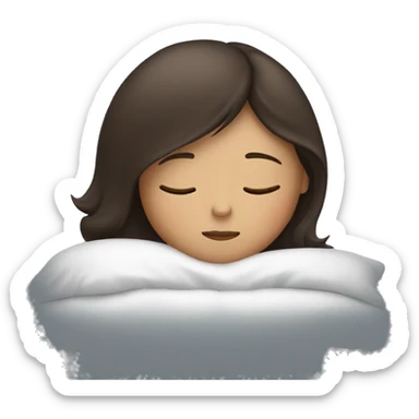 Brunette girl sleeping sticker