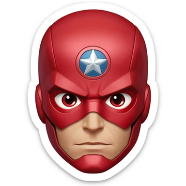 vision marvel red face from captain america: civil war sticker