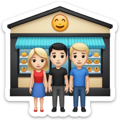 Only two grown characters + shop building sticker