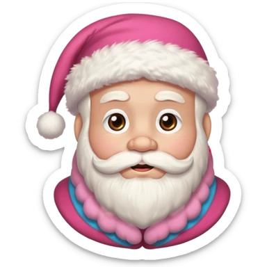 Cute Santa Claus with pink hat sticker