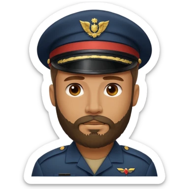 male soldiers with beard with out cap sticker