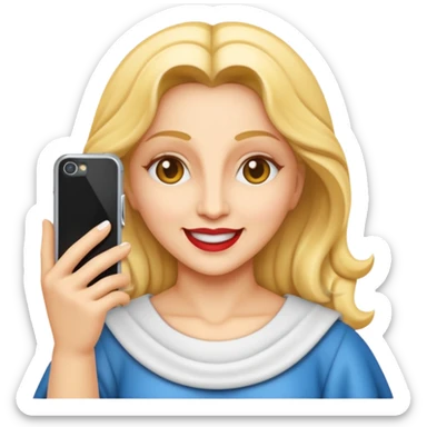 emoji della madonna vestita di BIANCO  con SCATTA UN SELFIE
 sticker