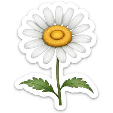 A white flower symbolising daisy flower sticker