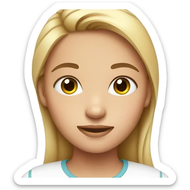 girl on white backdrop sticker