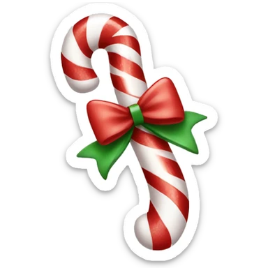 candycane with white bow sticker