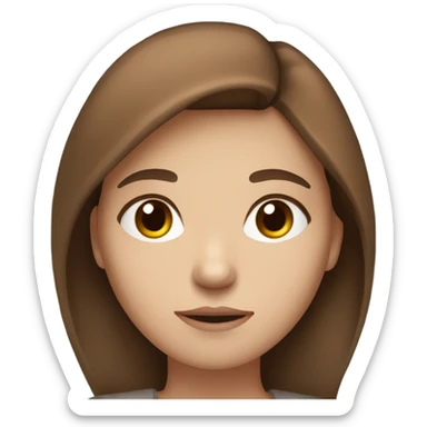 beautiful sad yang women fair skin blue eyes  brown hair figure sticker