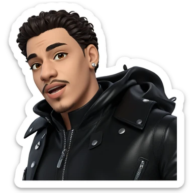stylish boy in leather jacket sticker