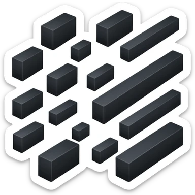 A long block of black boxes sticker