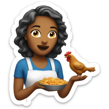 Women eating chicken sticker