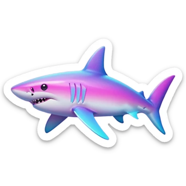 Neon light pink and light purple gradient shark sticker