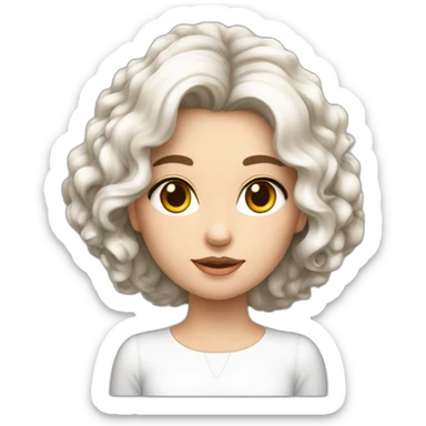 Fille blanche avec cicatrice de brulure à la joue avec des cheveux court marrons sticker