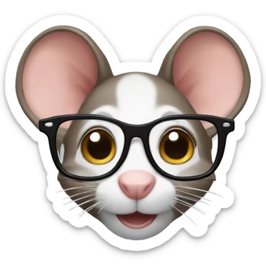Ratón con lentes  sticker