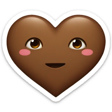Aesthetic heart brown sticker