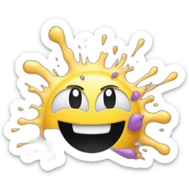 smiley ému avec smiley explosion en arrière plan sticker