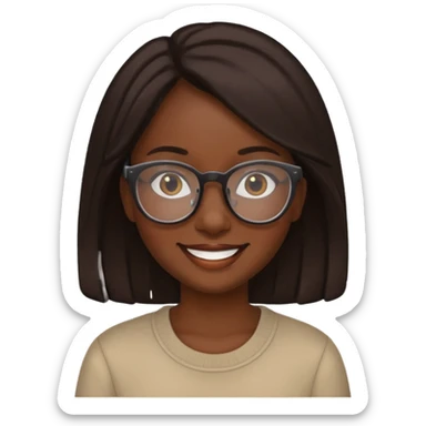 de una chica morena con lentes sticker