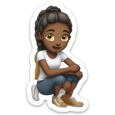 girl kneeling down  sticker