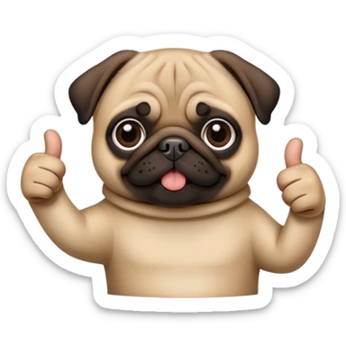 pug with thumbs up  sticker