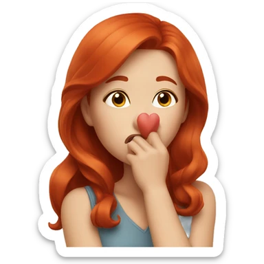 Redhead blowing kisses  sticker