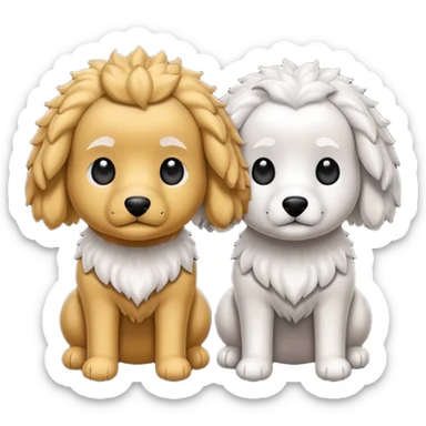 Dos caniches,uno blanco y el otro negro sticker