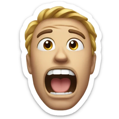 Jaw dropped face sticker