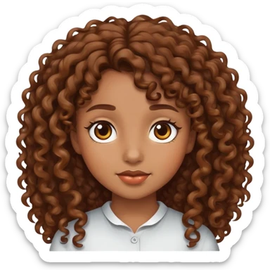 menina de cabelo cacheado castanho, pele morena sticker